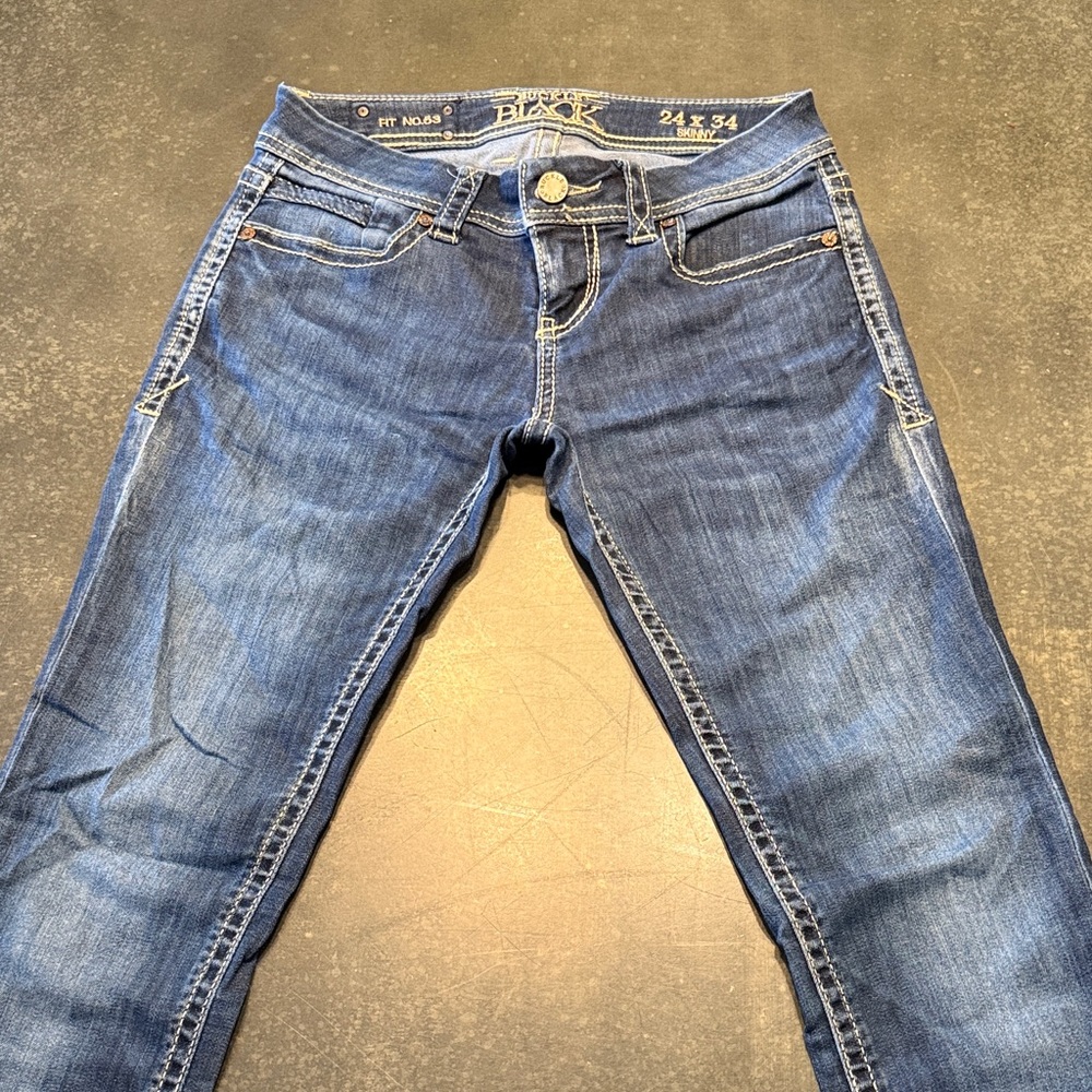Blue Women's Skinny Jeans Size 24x34 Low rise